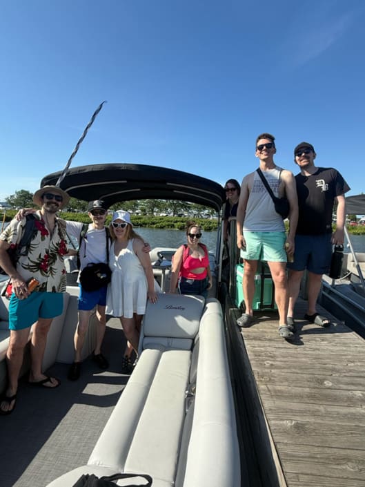 Family activity renting pontoon for the afternoon in Grand Haven MI
